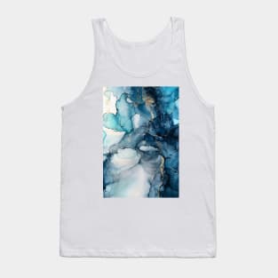 Cobalt Cascade - Abstract Alcohol Ink Art Tank Top